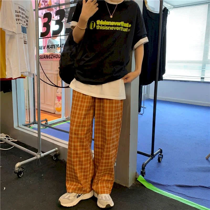 

2021 Spring Autumn Goth Pants Women Wide Leg Streetwear High Waist Oversized Trousers Womans Straight Punk Pants Korean Fashion