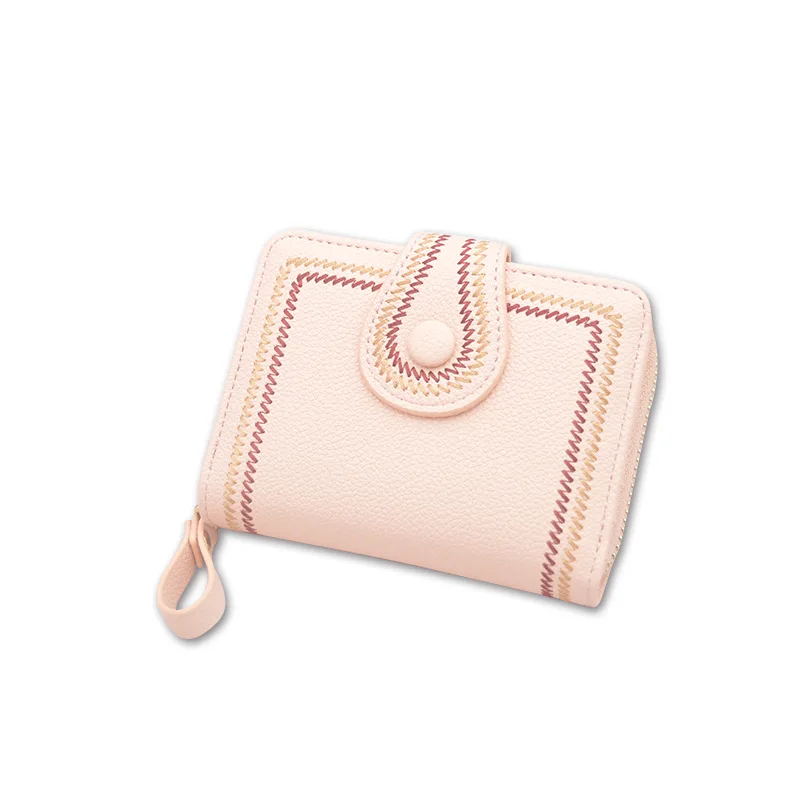 

Women's Wallet Purse Card-Bag Money-Clip Short Coin Purse Organ Card Case Embroidered Wallet Fashion Leather Purse