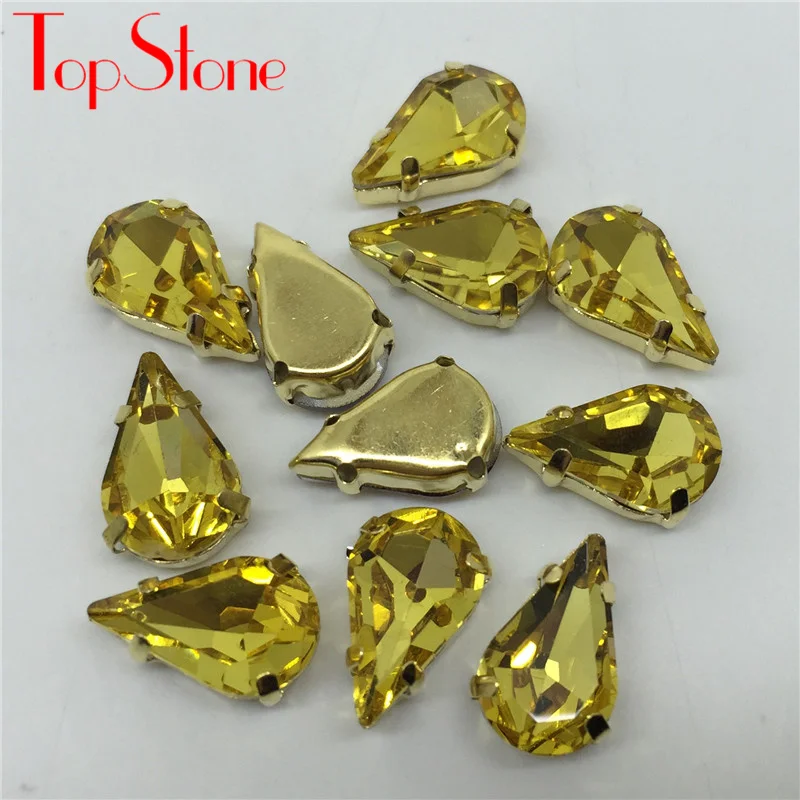 Топ Камень Каплевидный пришитый на кристалл причудливый в золотых когтях Размер