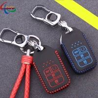 car black leather key case cover for honda civic 10th 2016 protect car key interior decoration accessories