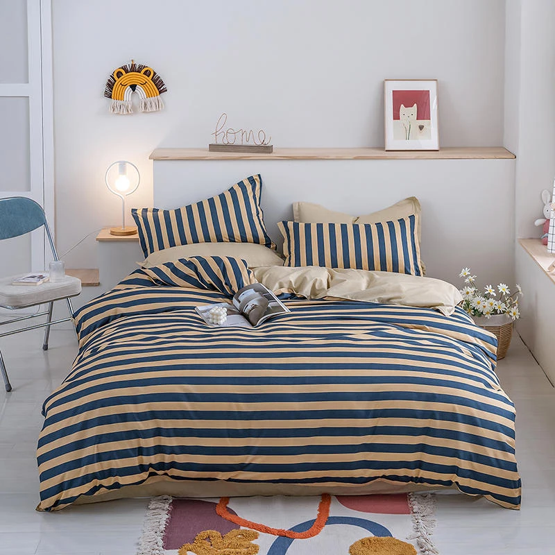

Solstice Home Textile Flamingo Cartoon Pattern Stripe Kid Bedding Sets King Queen Twin Full Size Duvet Cover Pillowcase 3/4pcs