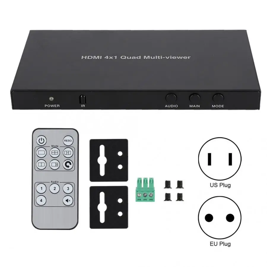 

100-240V HDMI-compatible 4x1 Quad Multi-viewer Video Splitter Seamless Switching Switcher 1080P 720P 480P Video Switcher
