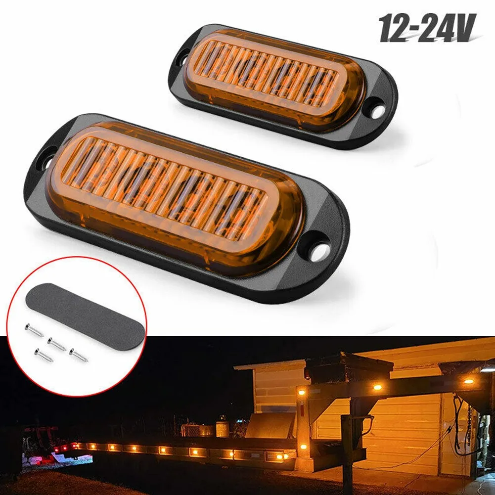 

2X Yellow LED Side Marker Clearance Light Indicator Lamp Truck Trailer For DC 12V-24V Trailers Trucks Caravans Pick Up Van RV