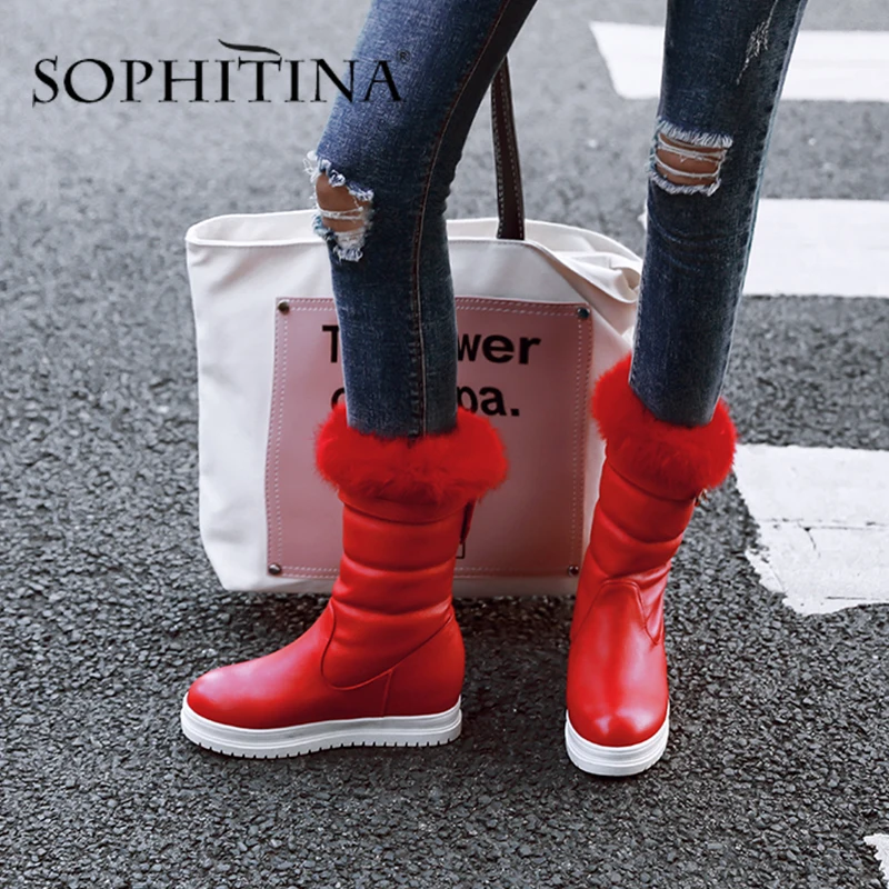 Ботинки SOPHITINA женские с круглым носком стильная обувь металлическим украшением