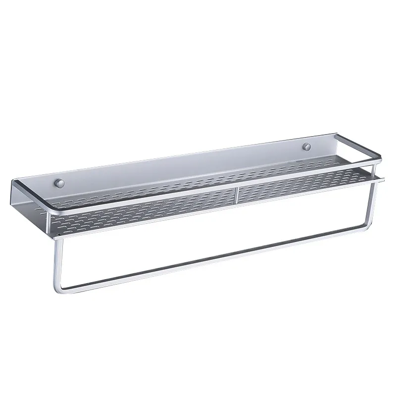 

Space Aluminum Bathroom Towel Shelf Shower Shampoo Soap Cosmetic Shelves Kitchen Condiment Storage Rack Bathroom Accessories