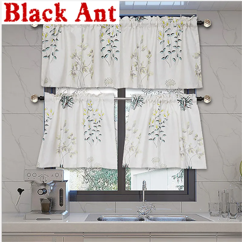 

Bay Window Short Curtains Print Plant Half-Sheer Curtain Living Room Kitchen Balcony Window Blinds Drape Pastoral DL-JD991#20