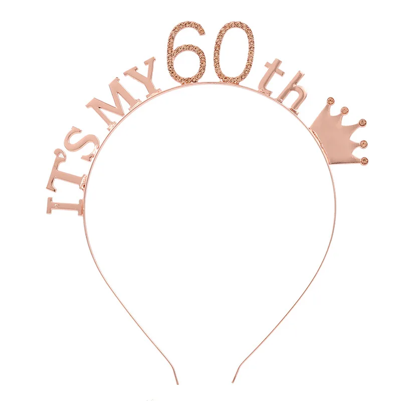 Розовое золото с надписью It's My 60th Birthday Crown головной убор Комплект одежды из