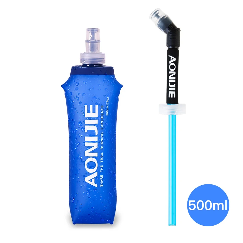 SD10 500ml AONIJIE гидратационная упаковка мягкая колба Складная складная бутылка для воды 250 мл 500 мл ТПУ бесплатно для бега поясная сумка жилет SD09 SD10 - Цвет: SD10 500ml