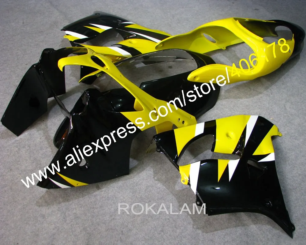 Обтекатели комплект для Kawasaki ZX9R 2000 2001 ZX 9R 00 ниндзя 01 желтый черный Aftermarket