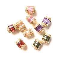 10pcs 9 5x12mm mix colors rhinestone paved hole spacers beads for girl jewelry necklace bracelet earring handmade diy accessory