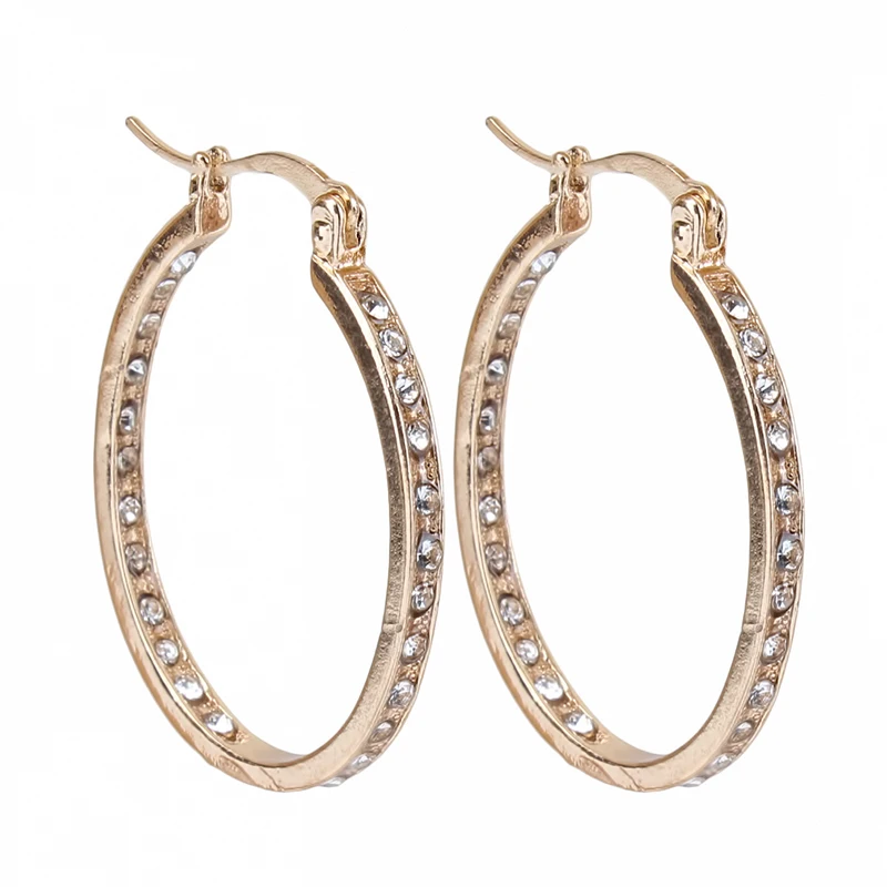 Fashion Earrings For Women Trendy Round Ear Cuff Gold And Silver Plated Rhinestone Clip | Украшения и аксессуары