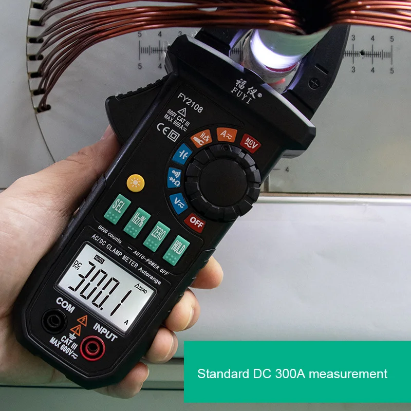 

FY2108 Digital Clamp Meter Multimeter Voltmeter Ammeter 600A AC/DC Ohm Voltage Current Testers Meter 20X10X6cm TB Sale