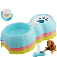 macarone double pet bowl plastic kitten food water small dogs cats drinking dish feeder for pet supplies feeding bowls dog bowl