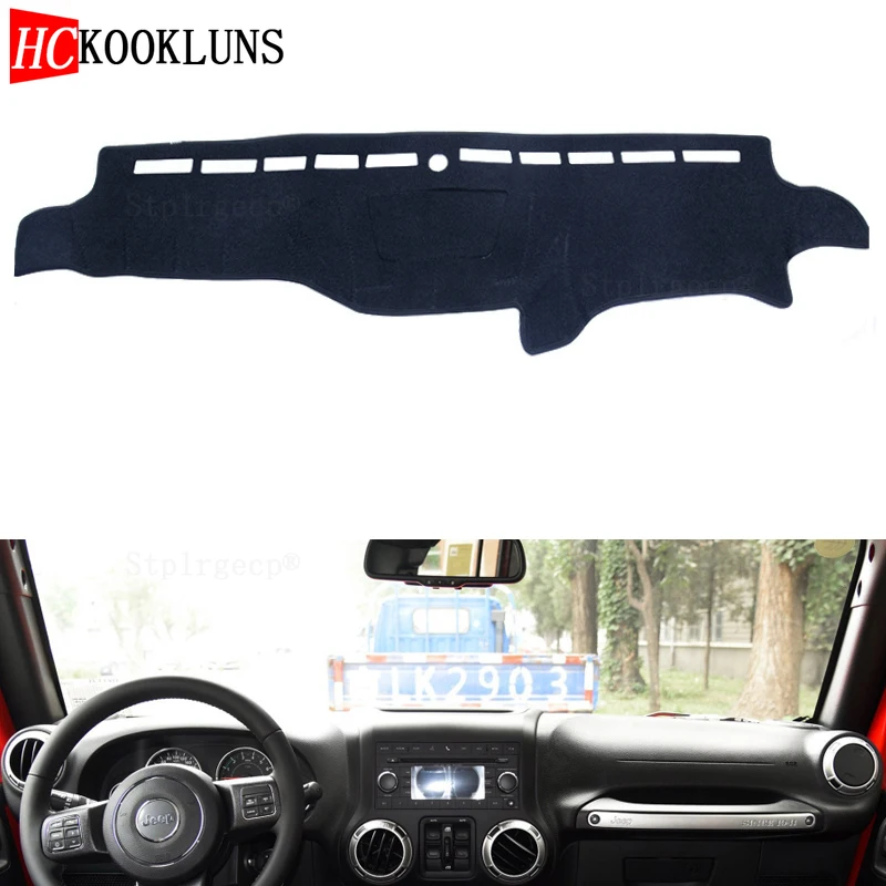 Для Jeep Wrangler JK 2007 ~ 2017 крышка приборной панели солнцезащитный козырек нескользящий