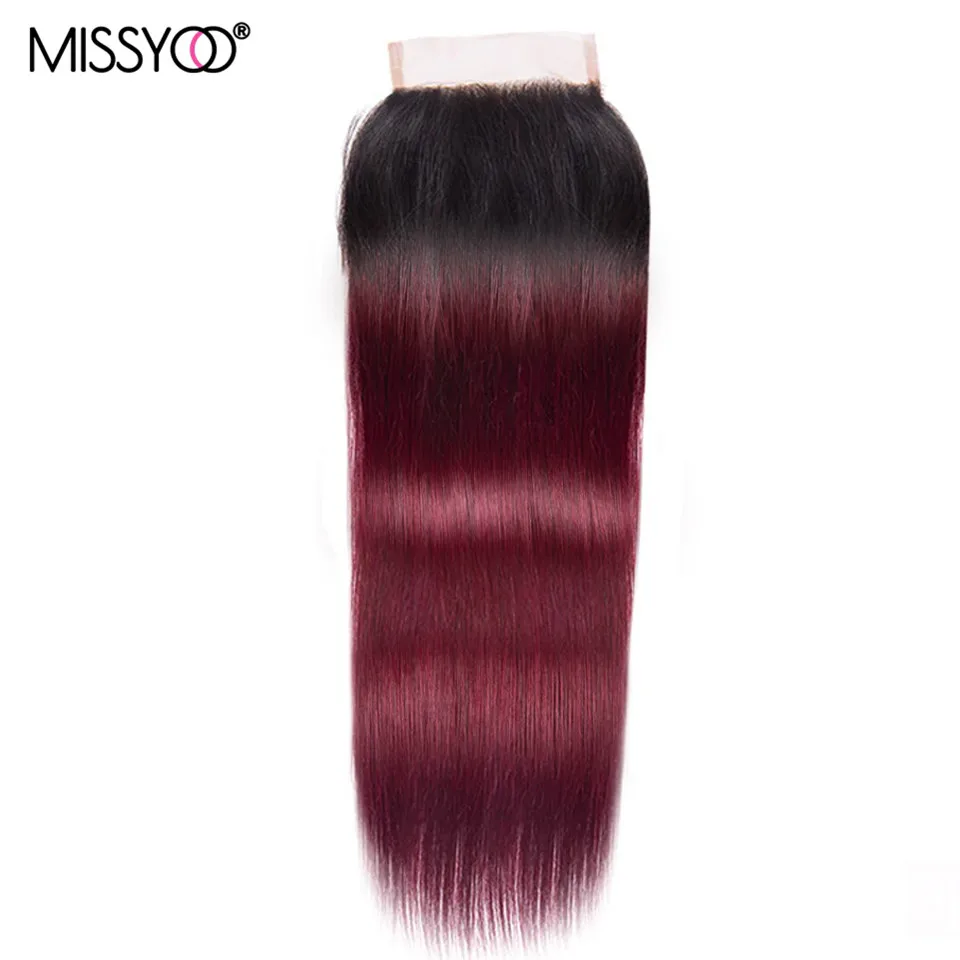 Пряди с застежкой 100% Человеческие волосы Remy Омбре 3 шт. 99j цветпряди бразильские