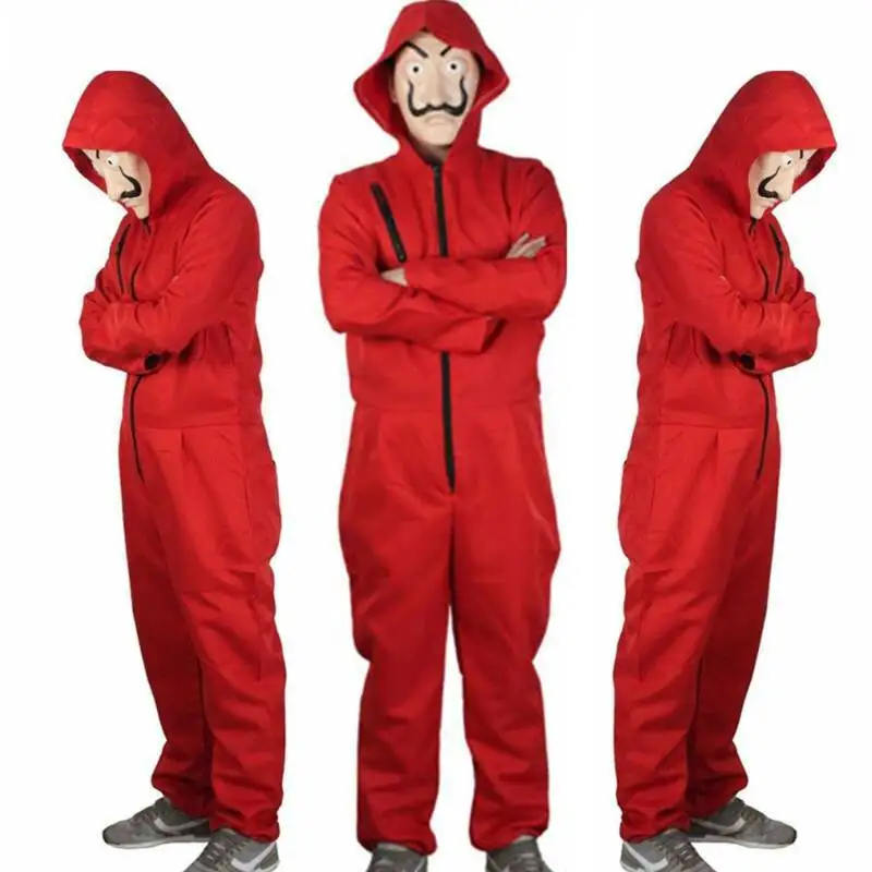 Salvador Dali La Movie Costume Money Heist Jumpsuit Mask Cosplay Outfits House of Paper Role Playing Party Adult |