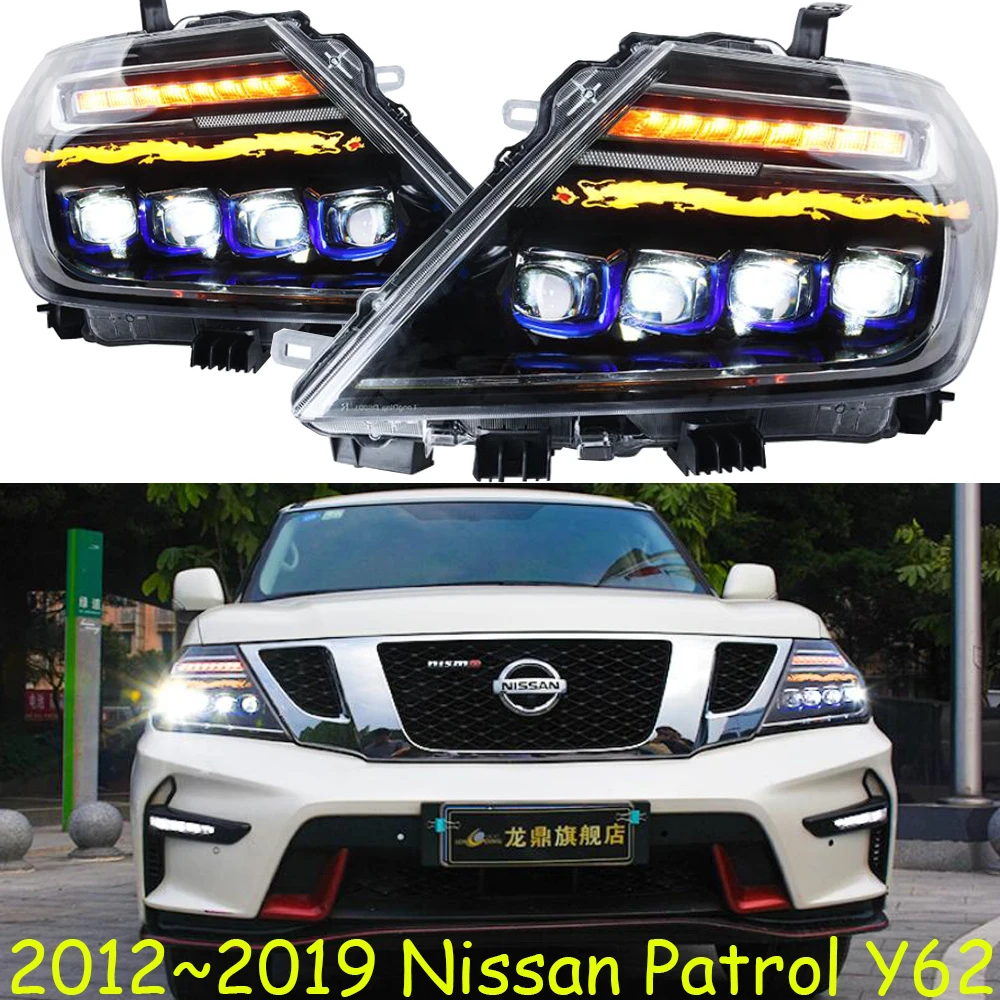 2 шт. 2012 ~ 2019y автомобиля bupmer головной светильник для Nissan фара на Patrol Y62