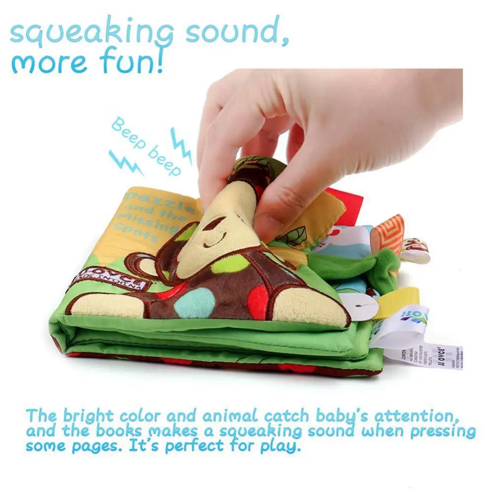 

4Pcs/Set 3D Animal Baby Soft Cloth Books Rustling Sound Activity Learning Toy