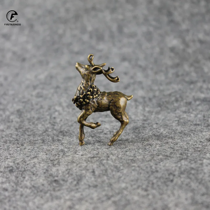 Старинное медное настольное украшение Sika Deer маленькие винтажные латунные