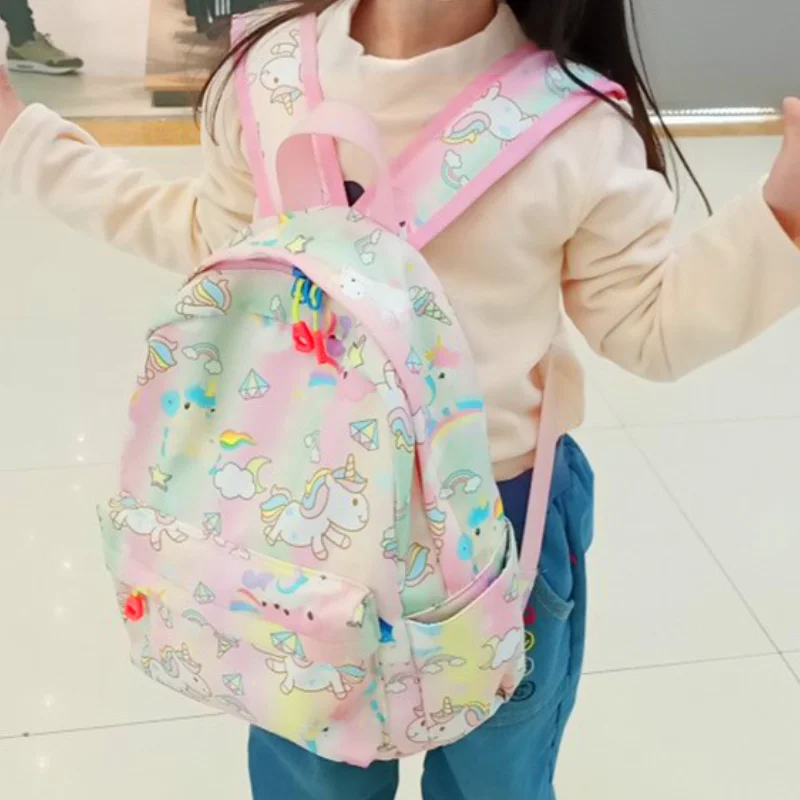Lovely Unicorn Children Small School Bags Girl Princess Primary School Student Canvas Backpack In Kindergarten