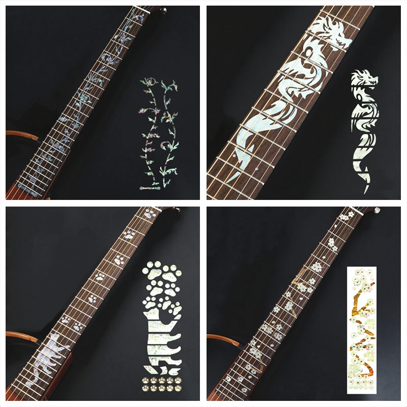 Новые налейки-накладки для грифа гитары New Cross Inlay Decals на электроакустическую гитару бас-гитару.