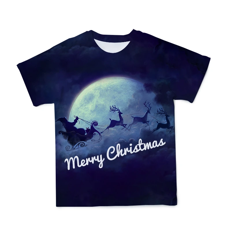 

New Santa Claus Printed 3D Children's T-shirt O-neck Short Sleeve Fashion Casual Boys/Girls/Baby Top Slim Cute Kids Clothing
