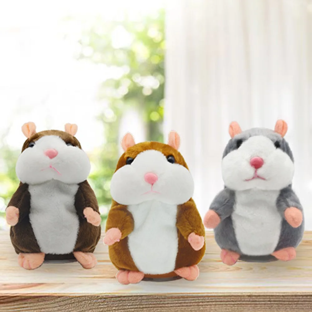 

15cm Cute Walking Talking Hamster Plush Animal Doll Funny Sound Record Repeat Voice Changing Educational Toy Pets dropship#20