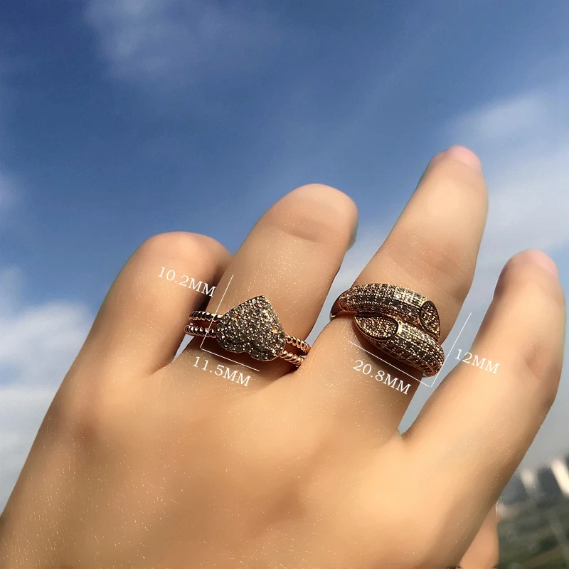 

Vintage Love Heart Rings For Women Rose Gold Exquisite Tiny Zircon Charm Promise Engagement Ring Silver Color Statement Jewelry