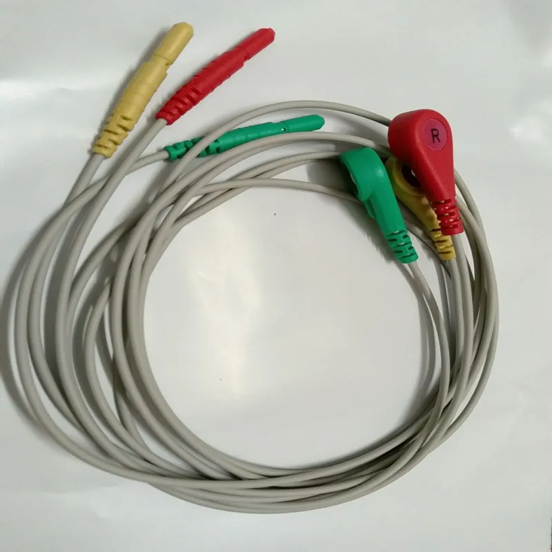 AAAMI holter рекордер ЭКГ leadwire 3 провода Snap IEC D1.5 to 4 0 Holter кабели для ECG Machine|snap snap|lead 3snap cable