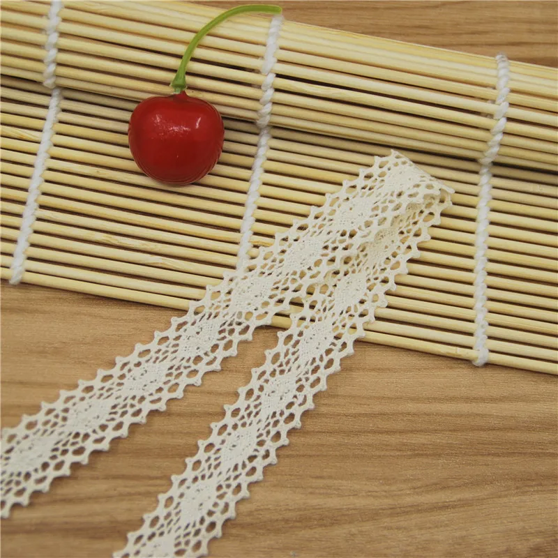 Оптовая продажа хлопковая кружевная отделка FASMILEY диаметром 17 мм цвета слоновой