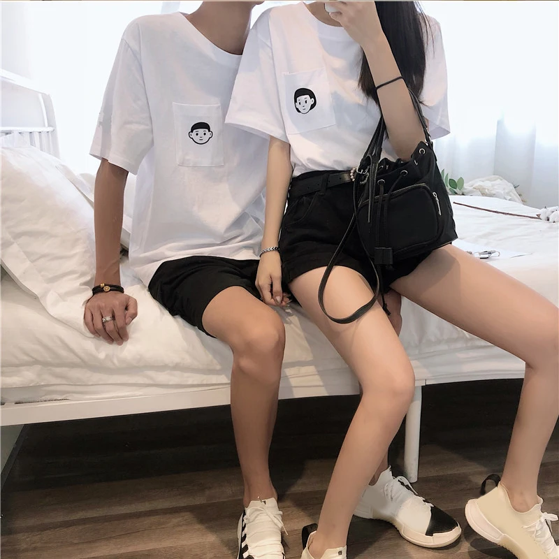 Парная одежда новые летние футболки с коротким рукавом повседневные модные