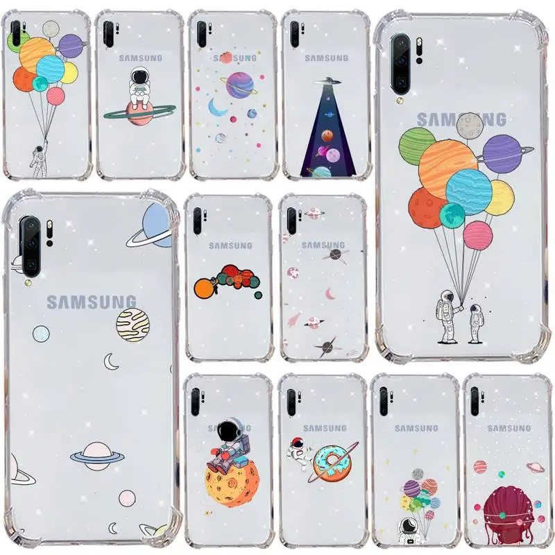 

Astronaut Space UFO Phone Cases Transparent for Samsung s9 s10 s20 Huawei honor P20 P30 P40 xiaomi note mi 8 9 pro lite plus
