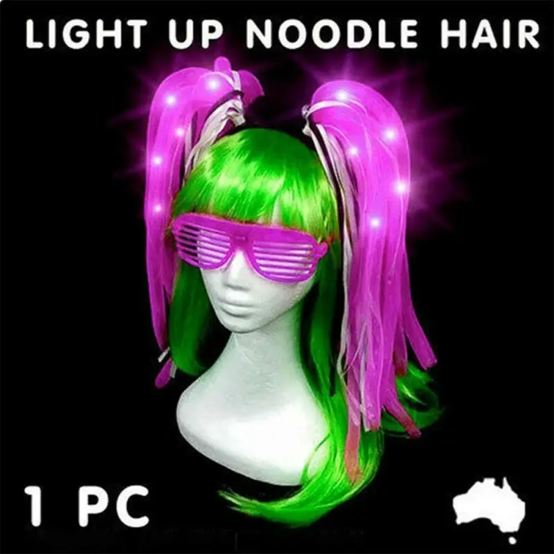 1 шт. красочные светодиодный парики светящаяся вспышка заколка для косы