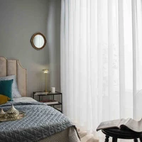 white tulle curtains window for living room modern chiffon sheer curtain for bedrrom solid voile drapes blinds decoration