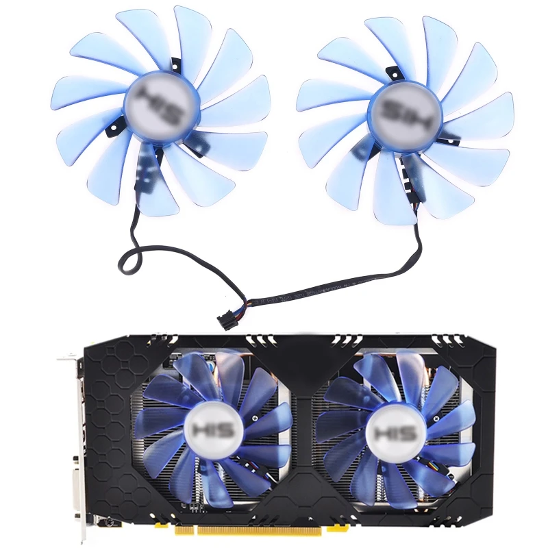 2 шт. охлаждающий вентилятор для видеокарты XFX RX FDC10U12S9-C RX590 HIS RX580 IceQ RX570 95 мм 580 CF1010U12S