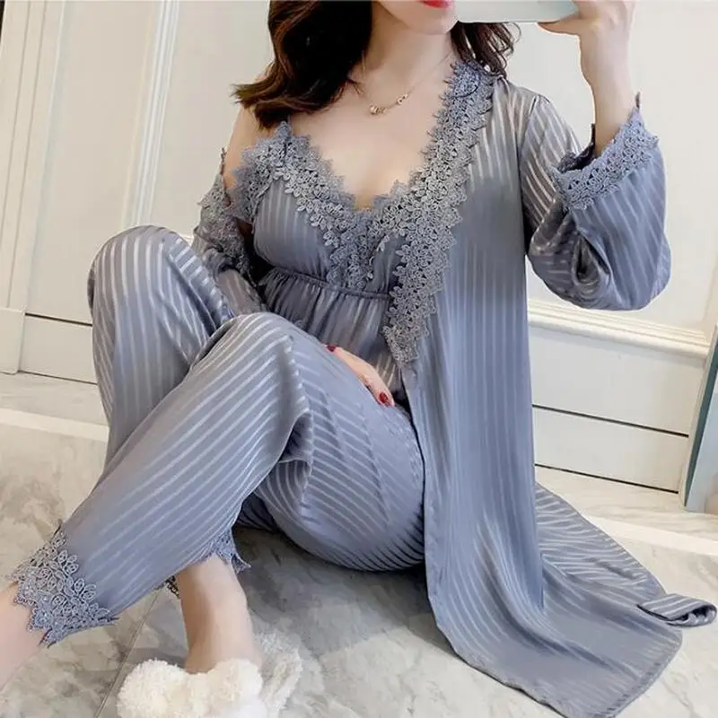 Халат Свадебный женский с кружевной отделкой пикантная ночная рубашка для