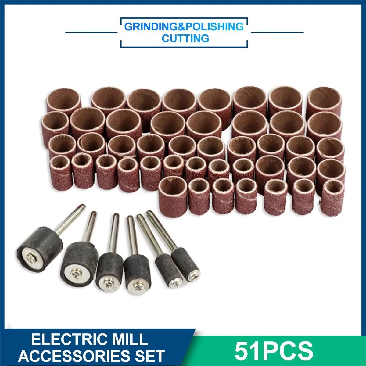 

51/343pcs Electric Mini Drill Bit Kit Abrasive Rotary Tool Accessories Diamond Cutting Discs Sanding Grinding Set for Dremel