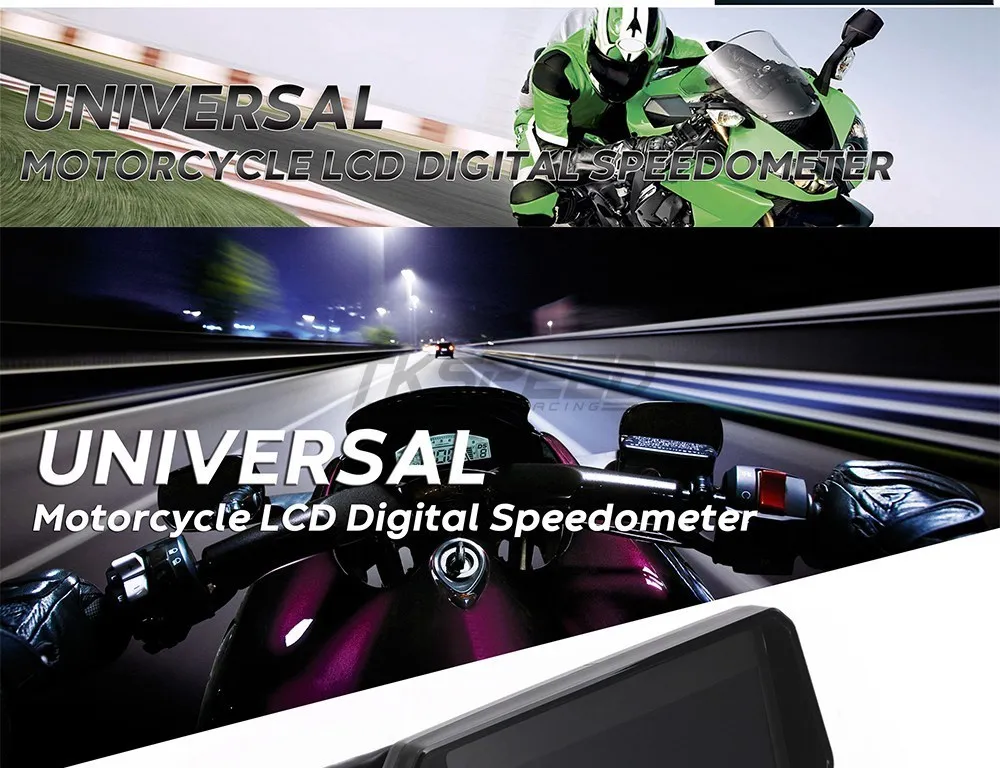12000 об/мин 6 передач Универсальный мотоцикл ЖК цифровой спидометр подсветка мотоцикла одометр для 2,4 цилиндров метр