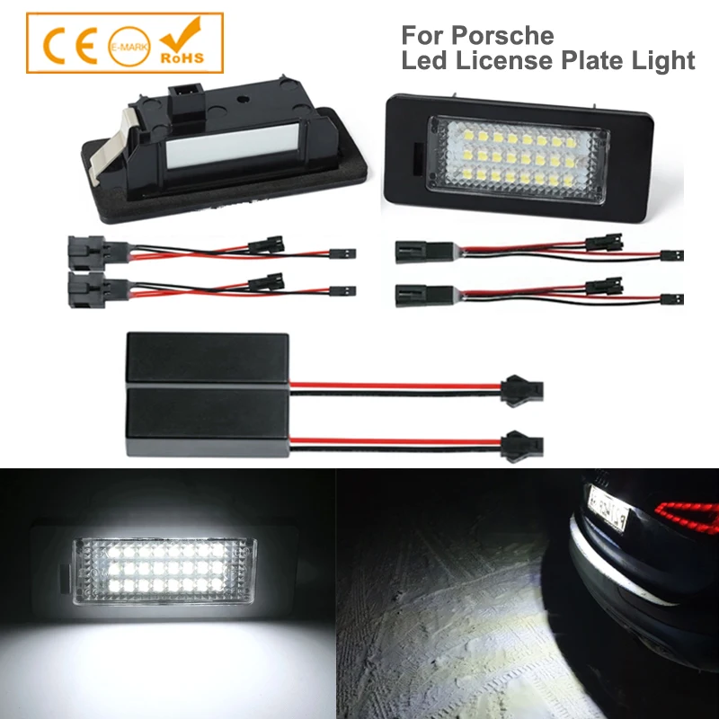 

2Pcs Canbus Error Free Led Number License Plate Lights Lamp For Porsche Panamera For VW Passat Polo Golf Caddy Sharan Tiguan