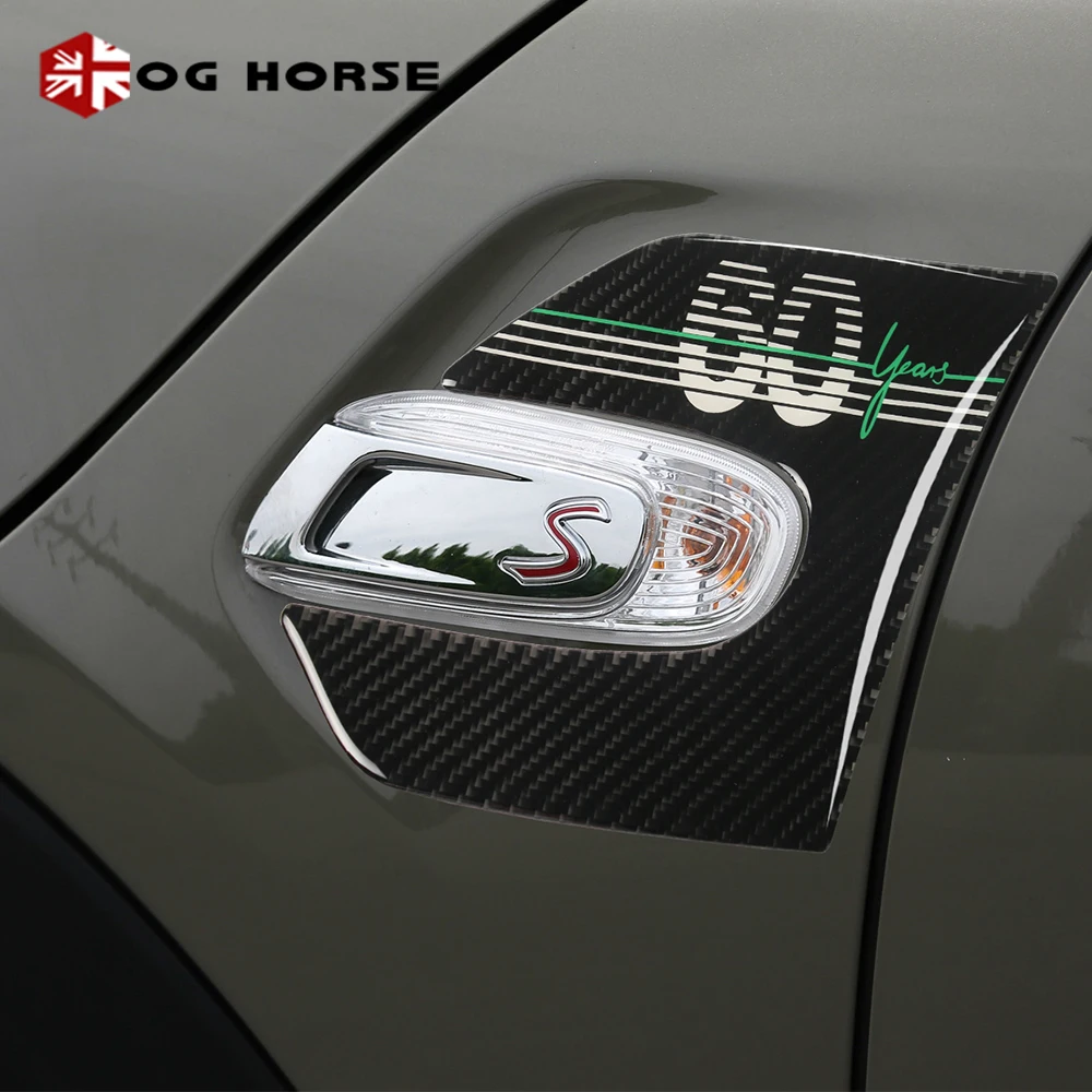 

2 Pcs Carbon Fiber Styling Side Wing Fender Sticker Cover Section Scuttle Decoration For MINI Cooper F55 F56 Accessories