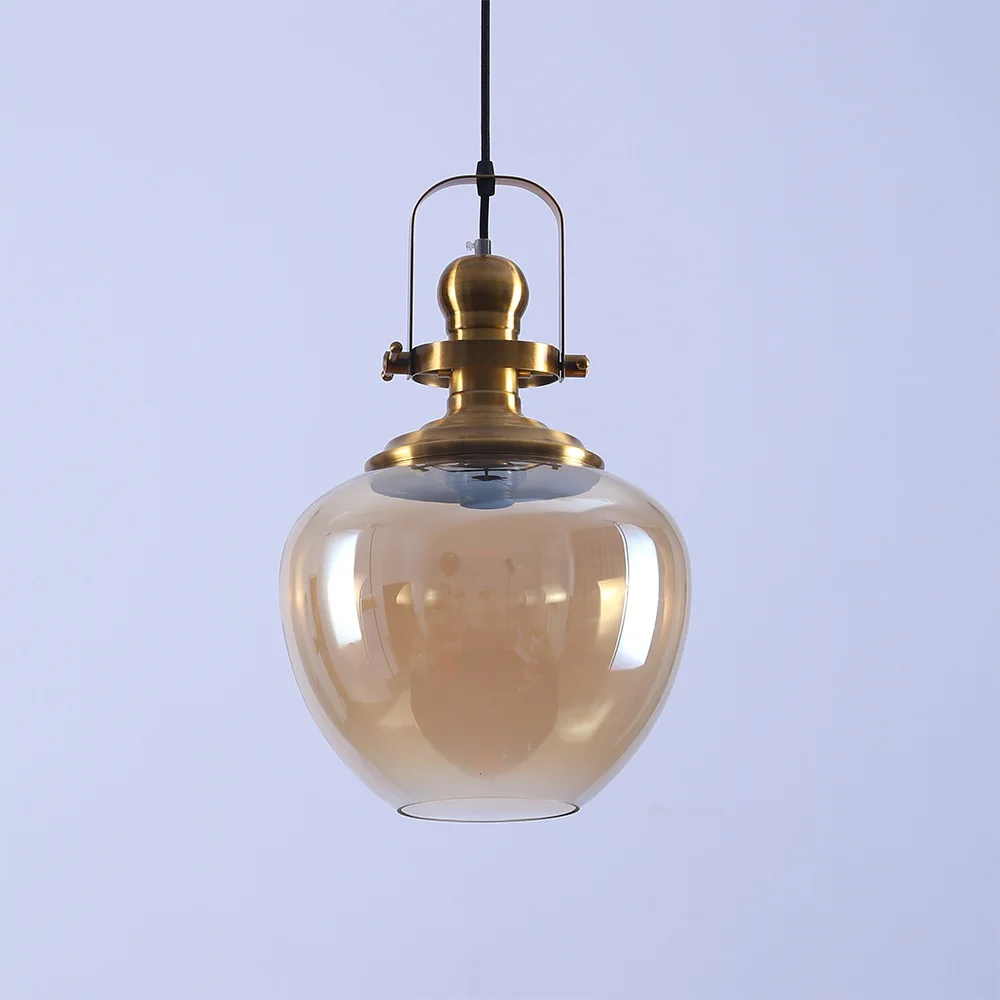 Новый Янтарный стеклянный подвесной светильник s роскошный золотой домашний