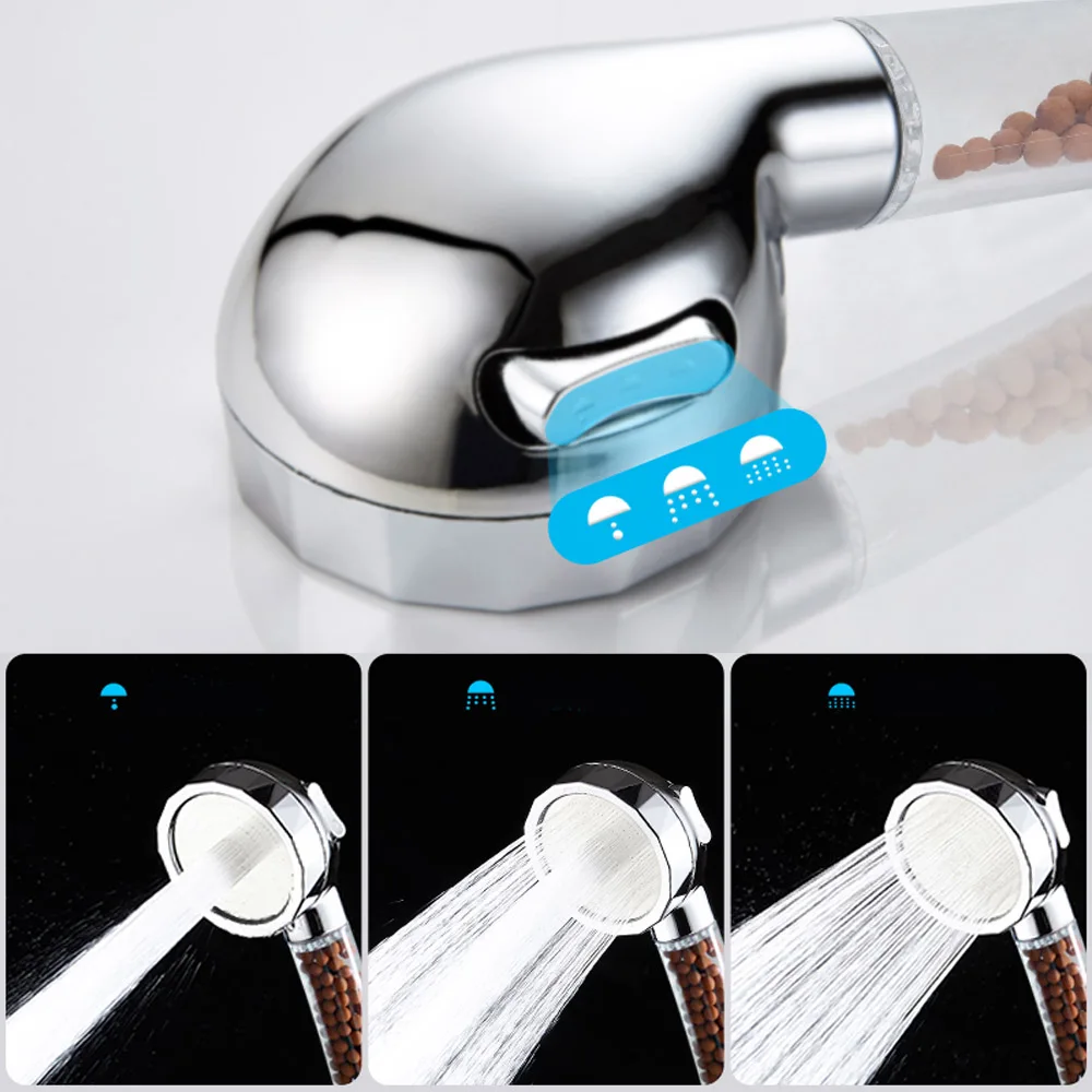 Anit Limestone Shower Head For Bath Luminous Rain Roll In Accessories Replete High Pressuer Save Shower With Holder and Hose