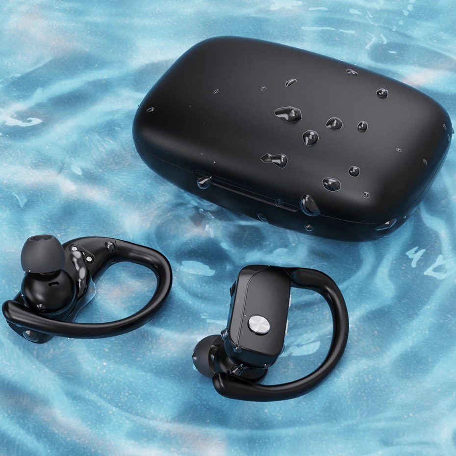 bluetooth v5 1 earphones wireless headphones with microphone sports waterproof headsets charging box for android ios led display free global shipping