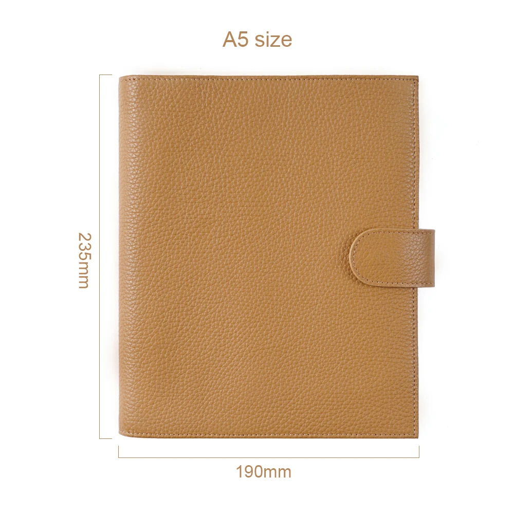 Новое поступление колец блокнот А5 Размер повестка дня Органайзер яловичный