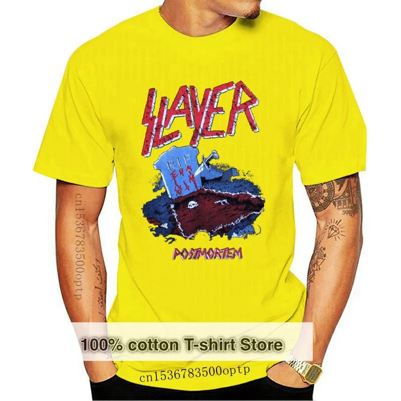 

Новинка, мужская белая футболка с логотипом рок-группы SLAYER, женская футболка, летняя известная одежда, новинка 2017, футболка с забавным верхо...