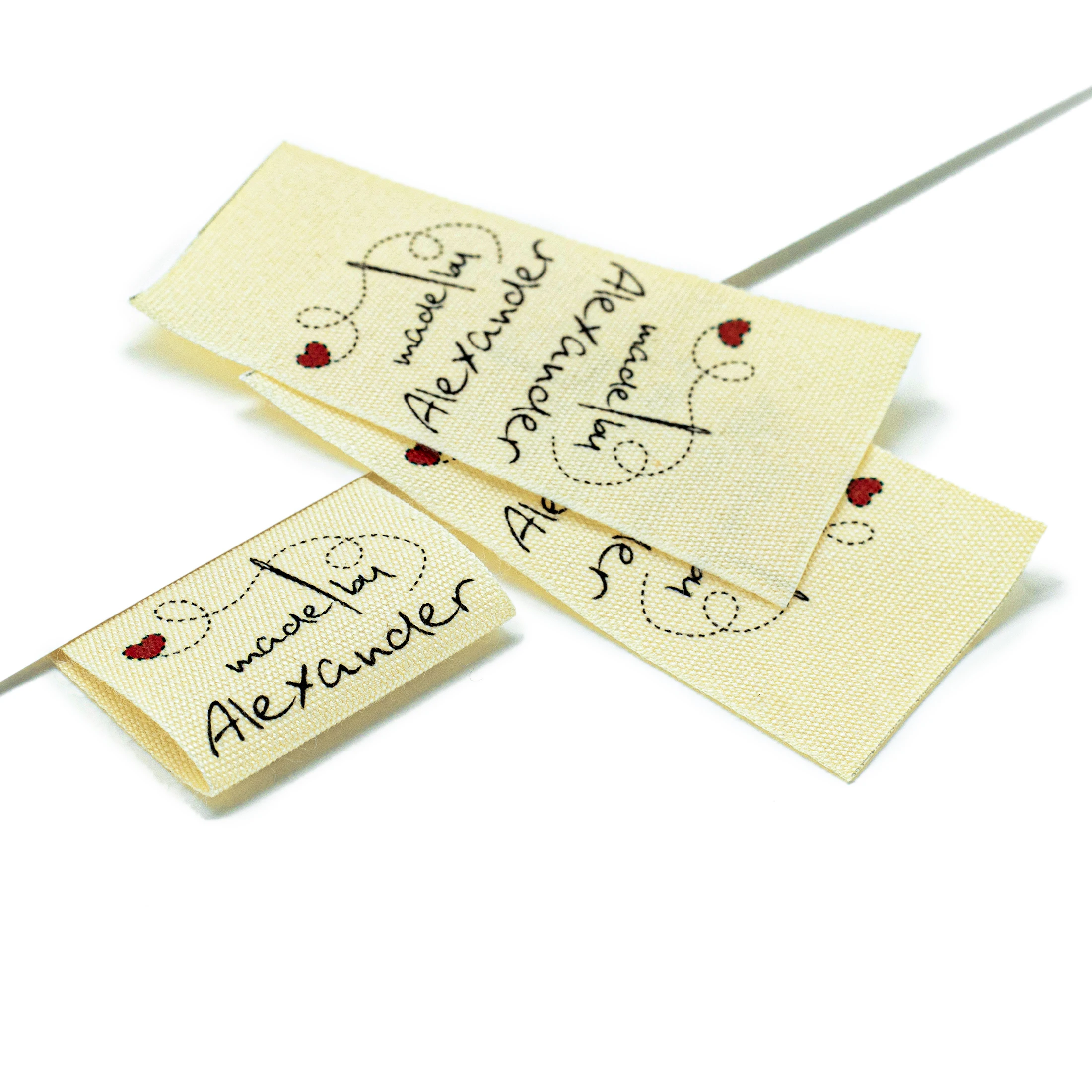 

Custom Clothing Labels - Personalized Brand , Organic Cotton Ribbon Labels , Logo or Text, Beige Sewing Labels (FR245)