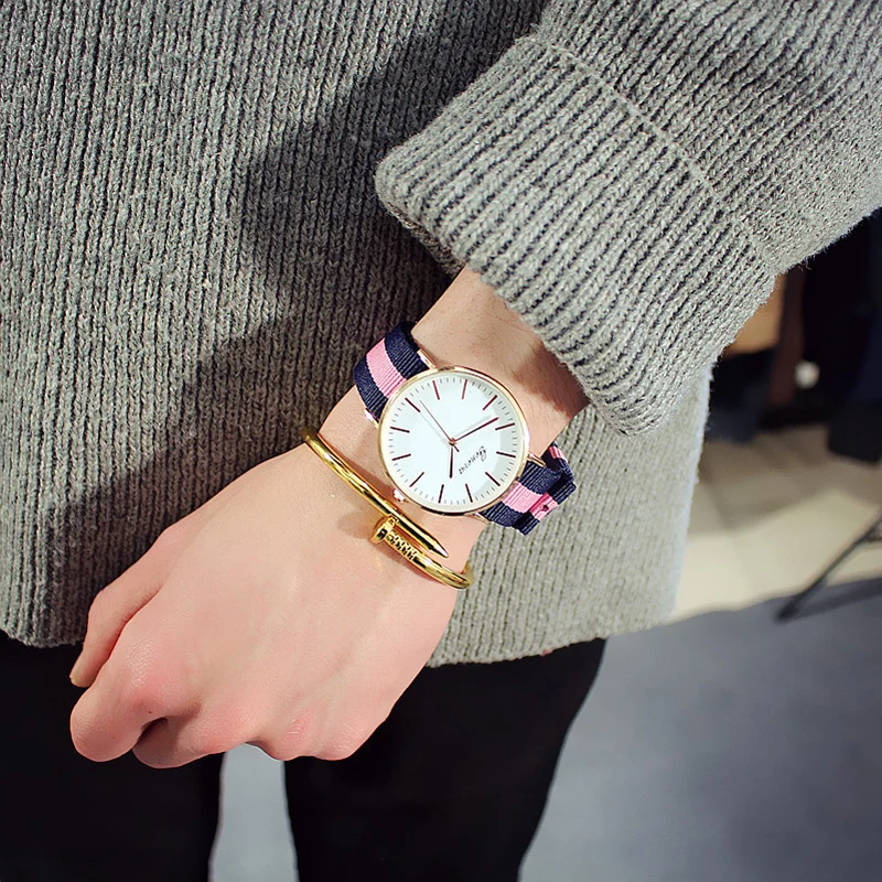 Montre homme, модные мужские часы, большой циферблат, цветной нейлоновый ремешок, кварцевые часы, мужские повседневные часы, мужские, Relogio Masculino# reloj