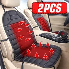 2PCS 12V Universal Fast Thicken Heated Car Seat Cushion Cover Electric Heater Winter Warmer Heating Pad