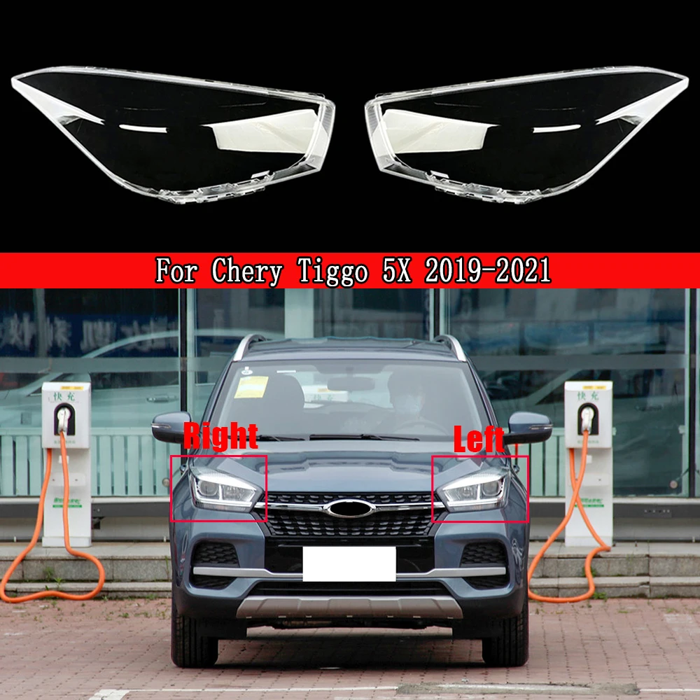 Car Front Headlight Cover Hadlamps Transparent Lampshades Lamp Light Lens Glass Shell For Chery Tiggo 5X 2019-2021