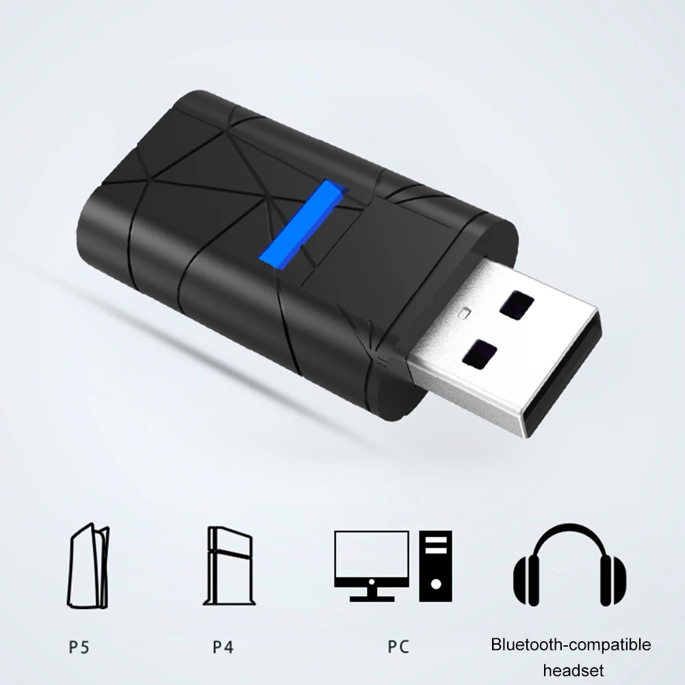

New Wireless USB Receiver Bluetooth-compatible Adapter Audio Earphone Receiver Music Audio Adapter for PS4 PS5 Switch Gaming